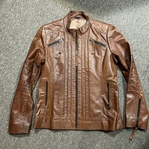 Brown leather jacket